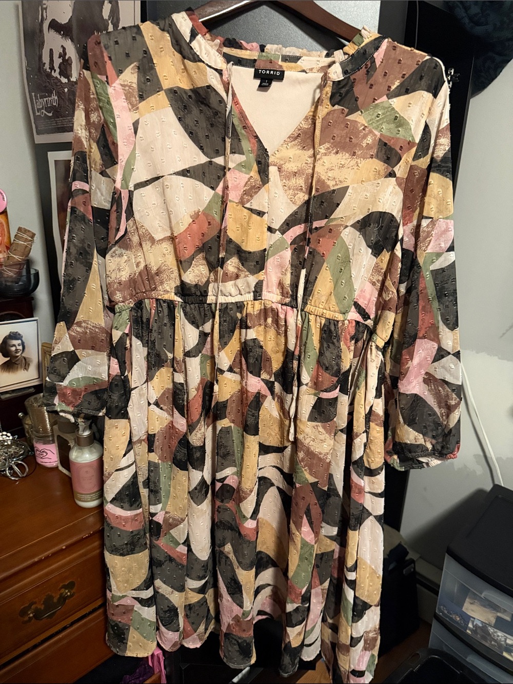 Torrid Multicolor Abstract Print Babydoll Dress